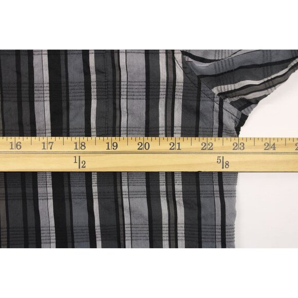 Tommy Bahama Men's Long Sleeve Button Down Shirt Silk Cotton Blend Black/Grey  L - Picture 4 of 7